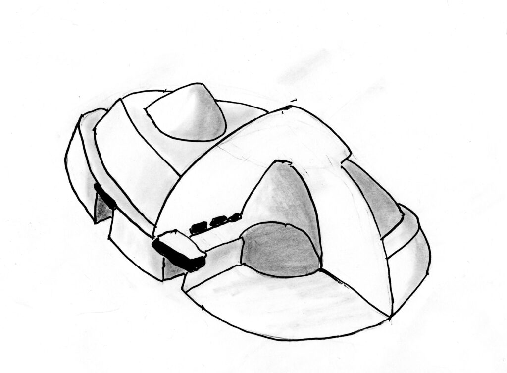 Plan reconstitutif du monument contenant deux chambres de la nécropole de La Bruyère du Hamel, Condé-sur-Ifs (Calvados)